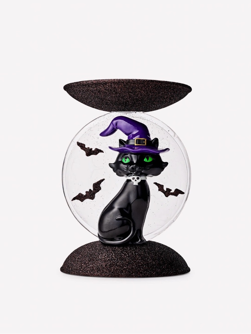 Bath & Body Works Halloween light up cat and moon 3 wick candle holder NEW
